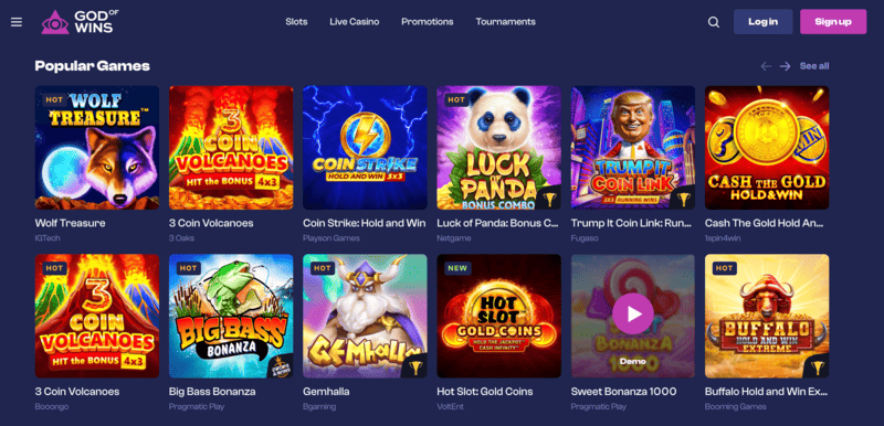 God of Wins casino non AAMS